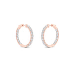 5CTW Round Shaped Lab Grown Diamond (F/VS) Inside out Hoop Earrings in 14K Gold