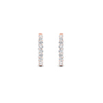 5CTW Round Shaped Lab Grown Diamond (F/VS) Inside out Hoop Earrings in 14K Gold