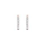 5CTW Round Shaped Lab Grown Diamond (F/VS) Inside out Hoop Earrings in 14K Gold