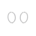 7CTW Round Shaped Lab Grown Diamond (G/VS) Inside out Hoop Earrings in 14K Gold