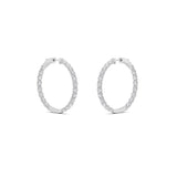 7CTW Round Shaped Lab Grown Diamond (G/VS) Inside out Hoop Earrings in 14K Gold