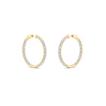 7CTW Round Shaped Lab Grown Diamond (F/VS) Inside out Hoop Earrings in 14K Gold