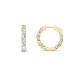 7CTW Round Shaped Lab Grown Diamond (G/VS) Inside out Hoop Earrings in 14K Gold