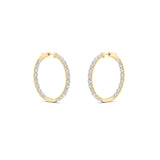 7CTW Round Shaped Lab Grown Diamond (G/VS) Inside out Hoop Earrings in 14K Gold