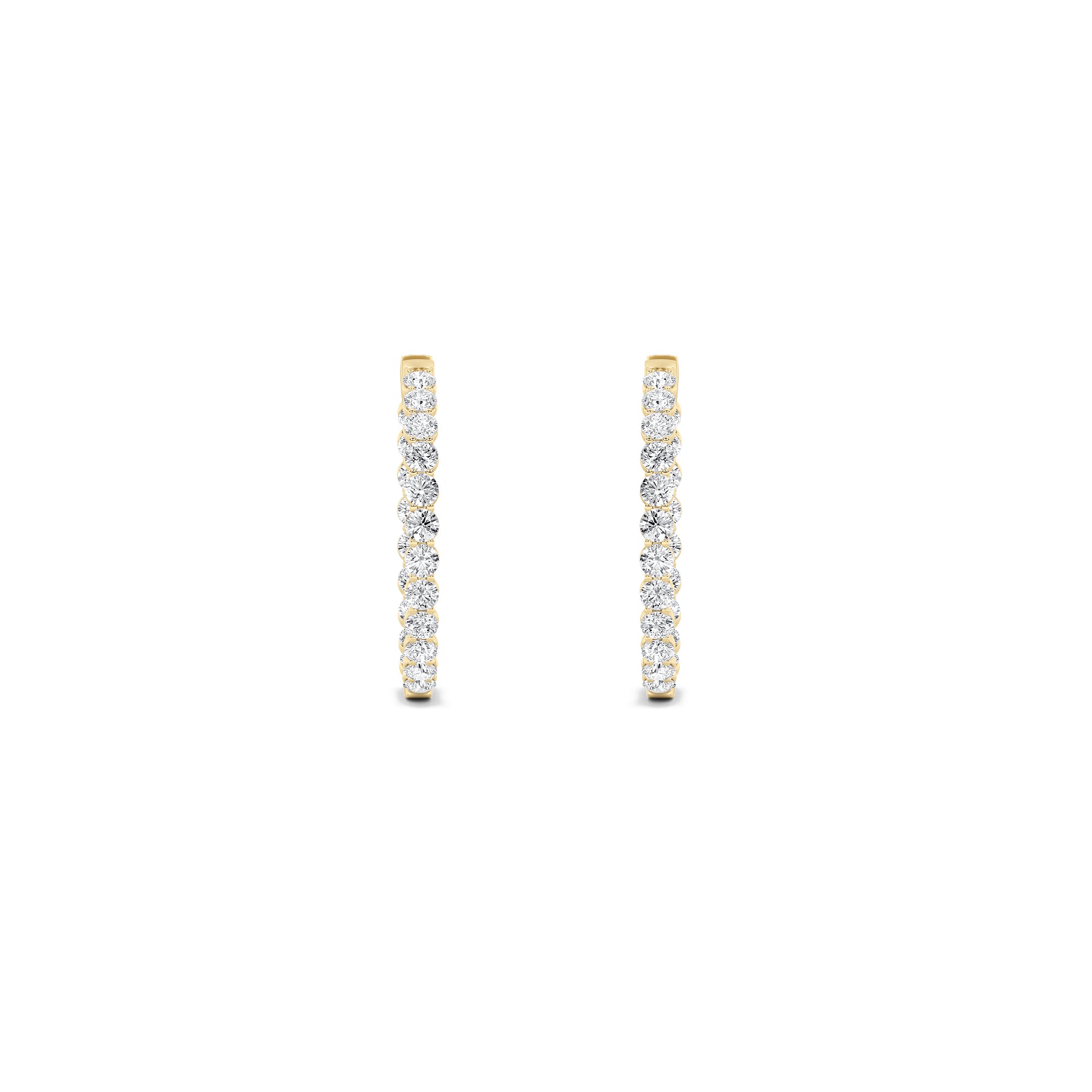7CTW Round Shaped Lab Grown Diamond (G/VS) Inside out Hoop Earrings in 14K Gold