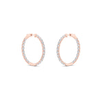 7CTW Round Shaped Lab Grown Diamond (F/VS) Inside out Hoop Earrings in 14K Gold