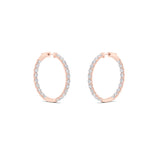 7CTW Round Shaped Lab Grown Diamond (F/VS) Inside out Hoop Earrings in 14K Gold