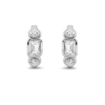 2.5CTW Emerald Shaped Lab Grown Diamond (F/VS) Three Stone Earrings in 14K Gold