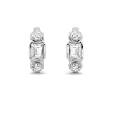 2.5CTW Emerald Shaped Lab Grown Diamond (G/VS) Three Stone Earrings in 14K Gold