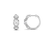 2.5CTW Oval Shaped Lab Grown Diamond (G/VS) Three Stone Huggie Earrings in 14K Gold