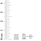 2CTW Princess Shaped Lab Grown Diamond (G/VS) Classic Basket Set Stud Earrings in 14K Gold