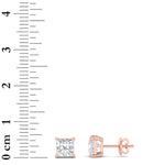 2CTW Princess Shaped Lab Grown Diamond (F/VS) Classic Basket Set Stud Earrings in 14K Gold