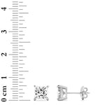 3CTW Princess Shaped Lab Grown Diamond (G/VS) Classic Basket Set Stud Earrings in 14K Gold