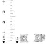 6CTW Princess Shaped Lab Grown Diamond (F/VS) Classic Basket Set Stud Earrings in 14K Gold