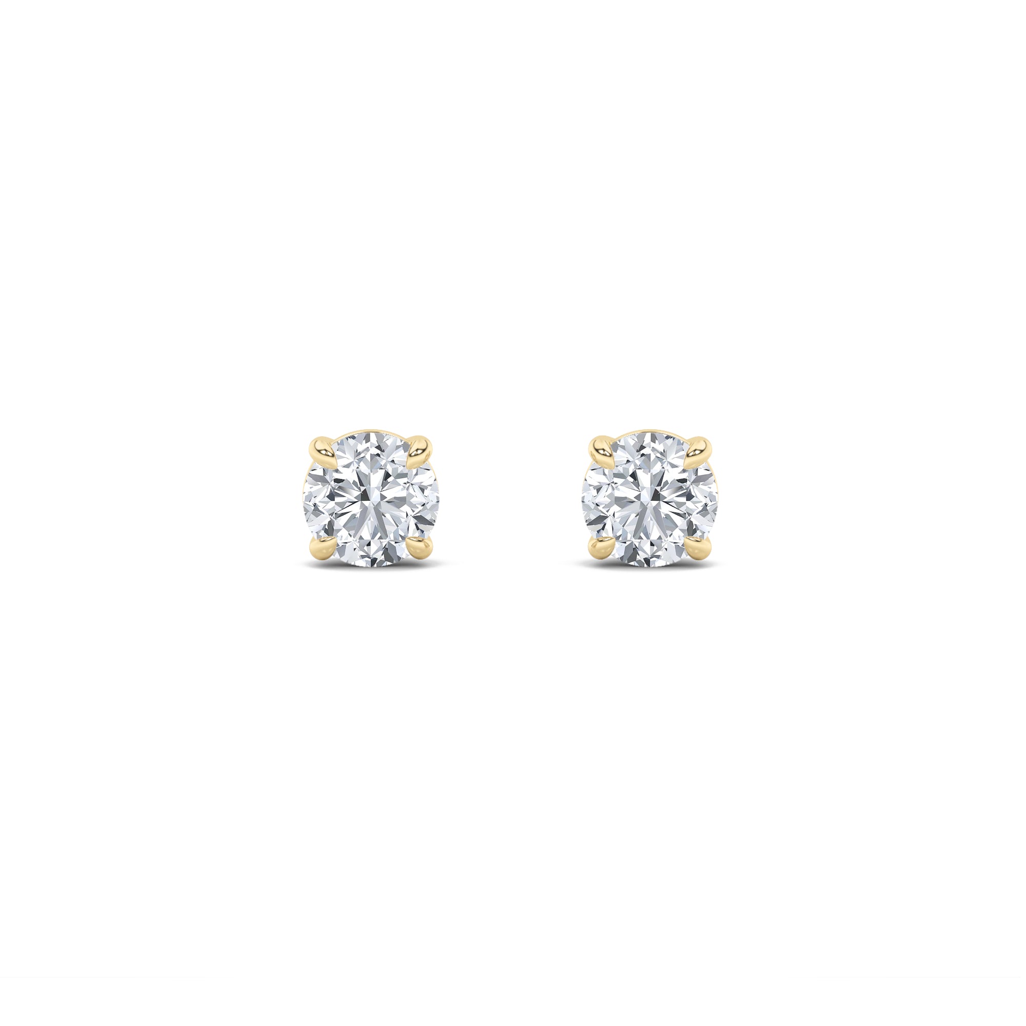 0.25CTW Round Shaped Lab Grown Diamond (F/VS) Stud Earrings in 14K Gold