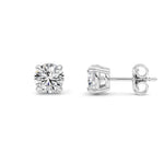 1CTW Round Shaped Lab Grown Diamond (F/VS) Classic Basket Set Stud Earrings in 14K Gold