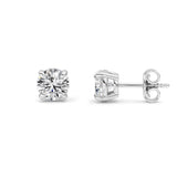1CTW Round Shaped Lab Grown Diamond (F/VS) Classic Basket Set Stud Earrings in 14K Gold
