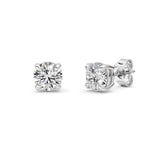 1CTW Round Shaped Lab Grown Diamond (F/VS) Classic Basket Set Stud Earrings in 14K Gold