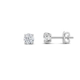 1CTW Round Shaped Lab Grown Diamond (G/VS) Classic Basket Set Stud Earrings in 14K Gold