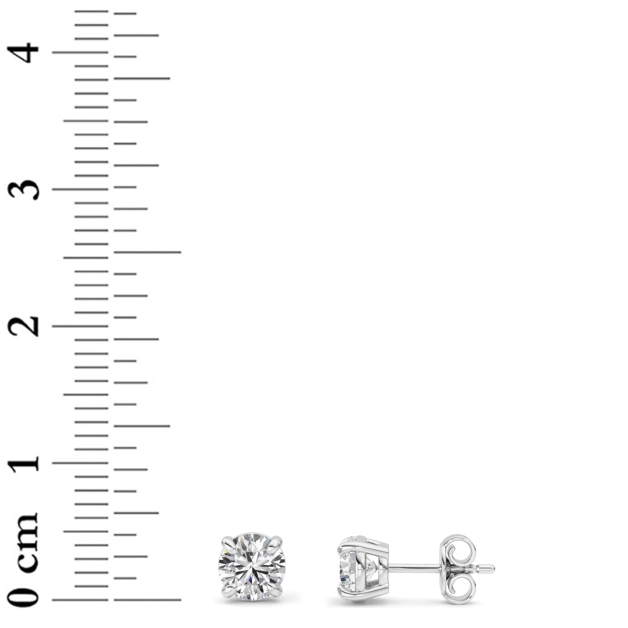 1CTW Round Shaped Lab Grown Diamond (G/VS) Classic Basket Set Stud Earrings in 14K Gold