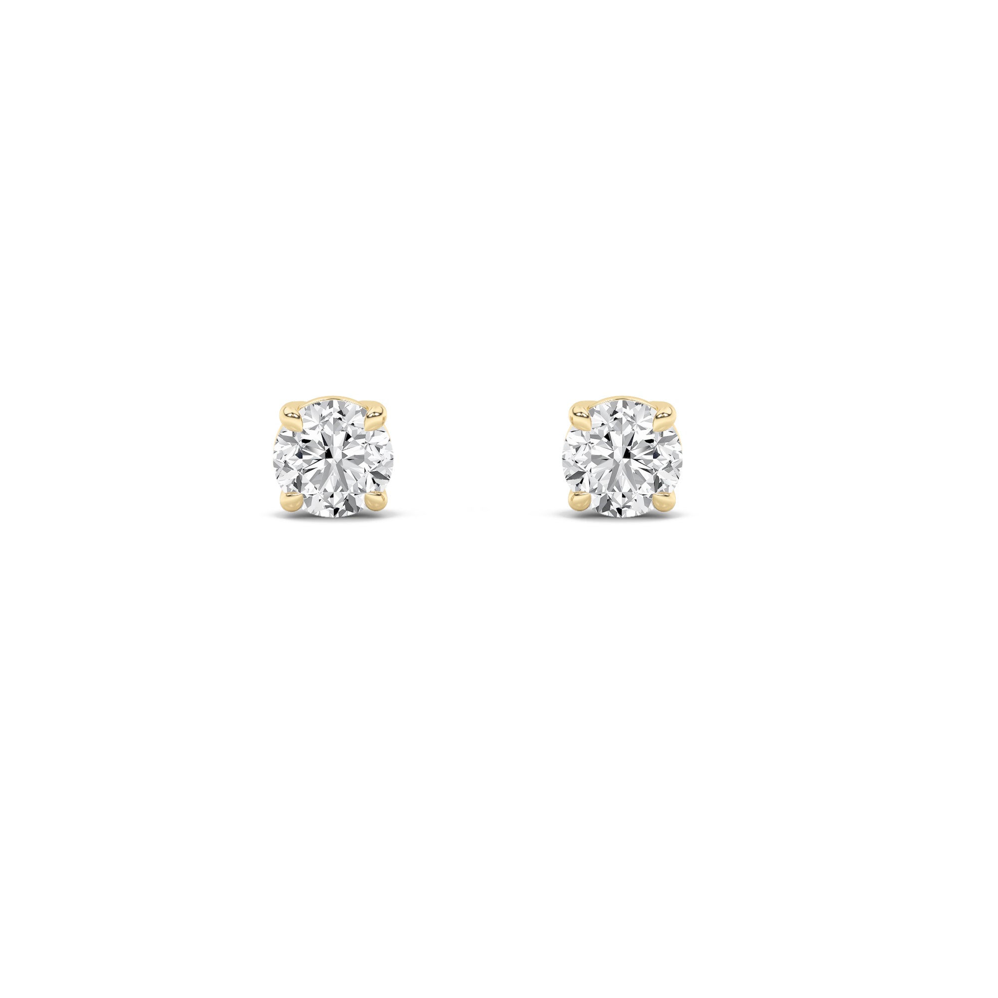 1CTW Round Shaped Lab Grown Diamond (G/VS) Classic Basket Set Stud Earrings in 14K Gold