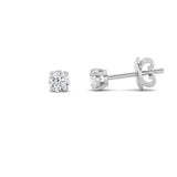 2CTW Round Shaped Lab Grown Diamond (F/VS) Classic Basket Set Stud Earrings in 14K Gold
