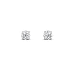 2CTW Round Shaped Lab Grown Diamond (F/VS) Classic Basket Set Stud Earrings in 14K Gold