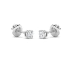 3CTW Round Shaped Lab Grown Diamond (G/VS) Classic Basket Set Stud Earrings in 14K Gold