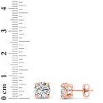 3CTW Round Shaped Lab Grown Diamond (F/VS) Classic Basket Set Stud Earrings in 14K Gold