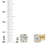 4CTW Round Shaped Lab Grown Diamond (G/VS) Classic Basket Set Stud Earrings in 14K Gold