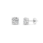 5CTW Round Shaped Lab Grown Diamond (F/VS) Classic Basket Set Stud Earrings in 14K Gold