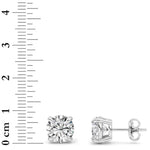 5CTW Round Shaped Lab Grown Diamond (G/VS) Classic Basket Set Stud Earrings in 14K Gold