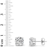 5CTW Round Shaped Lab Grown Diamond (G/VS) Classic Basket Set Stud Earrings in 14K Gold