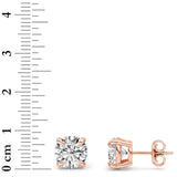 5CTW Round Shaped Lab Grown Diamond (F/VS) Classic Basket Set Stud Earrings in 14K Gold