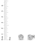 6CTW Round Shaped Lab Grown Diamond (F/VS) Classic Basket Set Stud Earrings in 14K Gold