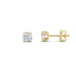 6CTW Round Shaped Lab Grown Diamond (F/VS) Classic Basket Set Stud Earrings in 14K Gold