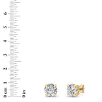 6CTW Round Shaped Lab Grown Diamond (F/VS) Classic Basket Set Stud Earrings in 14K Gold