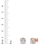 6CTW Round Shaped Lab Grown Diamond (F/VS) Classic Basket Set Stud Earrings in 14K Gold