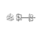 1CTW Round Shaped Lab Grown Diamond (F/VS) Earring in 14K White Gold