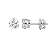 1CTW Round Shaped Lab Grown Diamond (F/VS) Earring in 14K White Gold