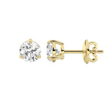 1CTW Round Shaped Lab Grown Diamond (F/VS) Classic Basket Set Stud Earrings in 14K Gold