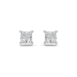 2CTW Princess Shaped Lab Grown Diamond (F/VS) Stud Earrings in 14K Gold