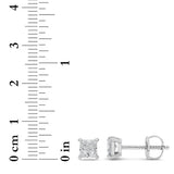 2CTW Princess Shaped Lab Grown Diamond (F/VS) Stud Earrings in 14K Gold