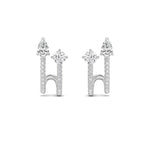2.5CTW Round Shaped Lab Grown Diamond (F/VS) Toi et Moi Accented Earrings in 14K Gold