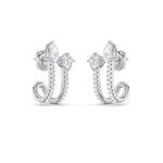 2.5CTW Round Shaped Lab Grown Diamond (F/VVS) Toi et Moi Accented Earrings in 14K Gold