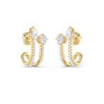 2.5CTW Round Shaped Lab Grown Diamond (G/VS) Toi et Moi Accented Earrings in 14K Gold