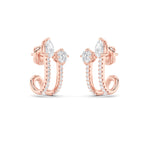 2.5CTW Round Shaped Lab Grown Diamond (F/VVS) Toi et Moi Accented Earrings in 14K Gold