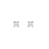1CTW Princess Shaped Lab Grown Diamond (F/VS) Hidden Halo Stud Earrings in 14K Gold