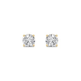1CTW Round Shaped Lab Grown Diamond (F/VS) Hidden Halo Stud Earrings in 14K Gold