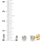 1CTW Round Shaped Lab Grown Diamond (F/VS) Hidden Halo Stud Earrings in 14K Gold